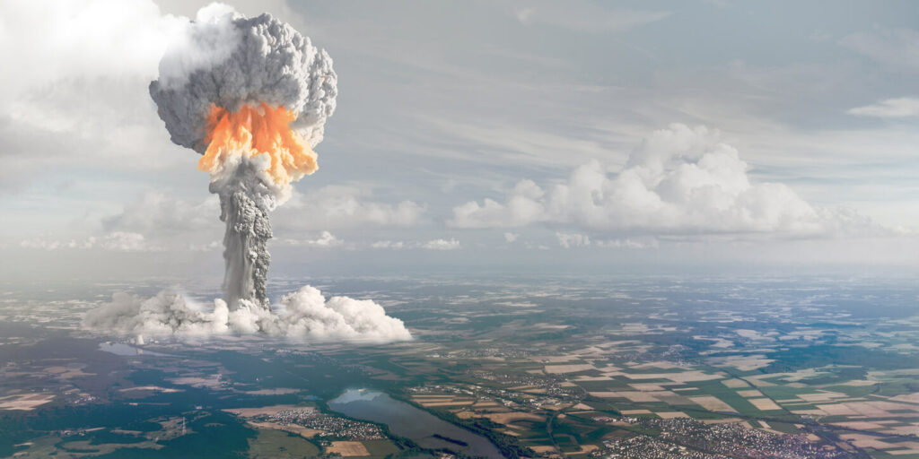 Nuclear explosion from height
