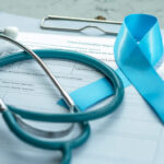 Blue awareness ribbon for prostate cancer.